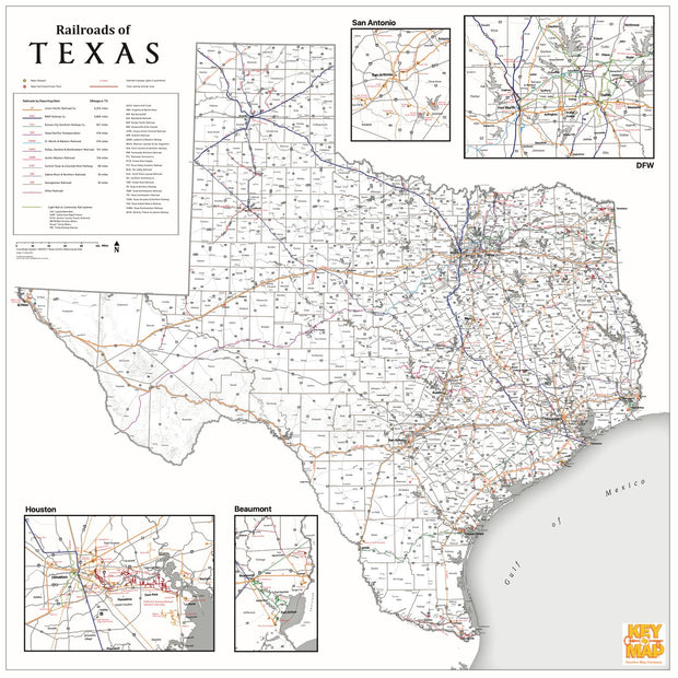 Railroads of Texas Wall Map – Texas Map Store