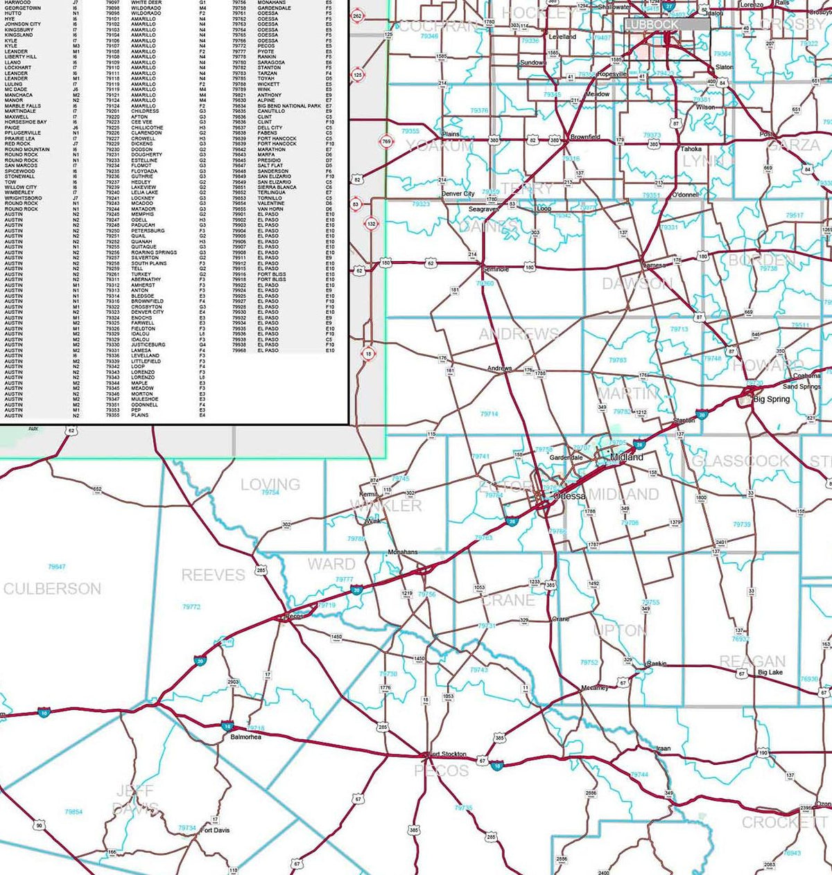 Premium Style Texas Wall Map by Market Maps