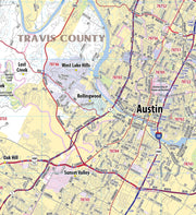 Greater Austin Metro Area Wall Map