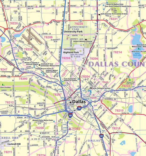 DFW Greater Metro Area Wall Map