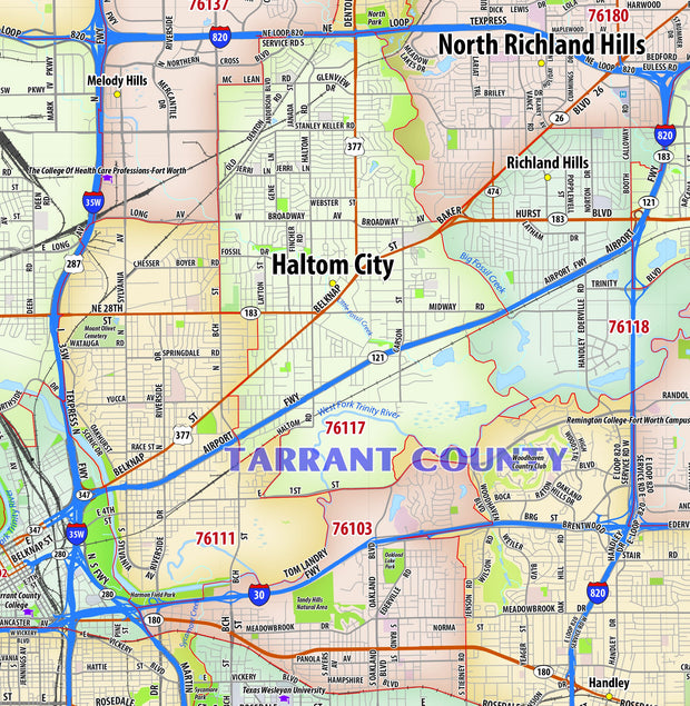Tarrant County Zip Code Map