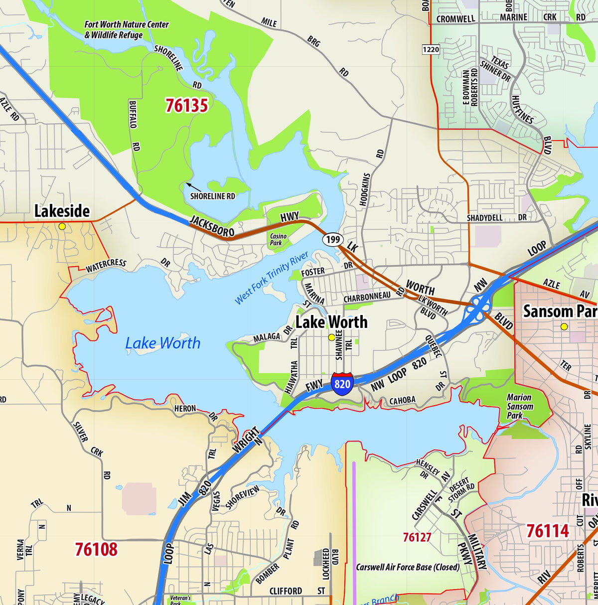 Tarrant County Zip Code Map