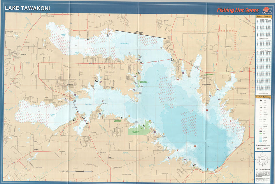 Lake Tawakoni Texas fishing map – Texas Map Store