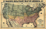 Bacon's military map of the United States shewing the forts & fortifications, 1862