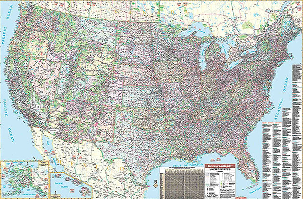 USA Dispatcher's Wall Map by Kappa Map Group
