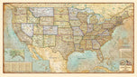 USA Antiqued Wall Map