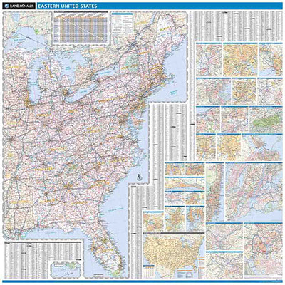 Eastern US Wall Map by Rand McNally