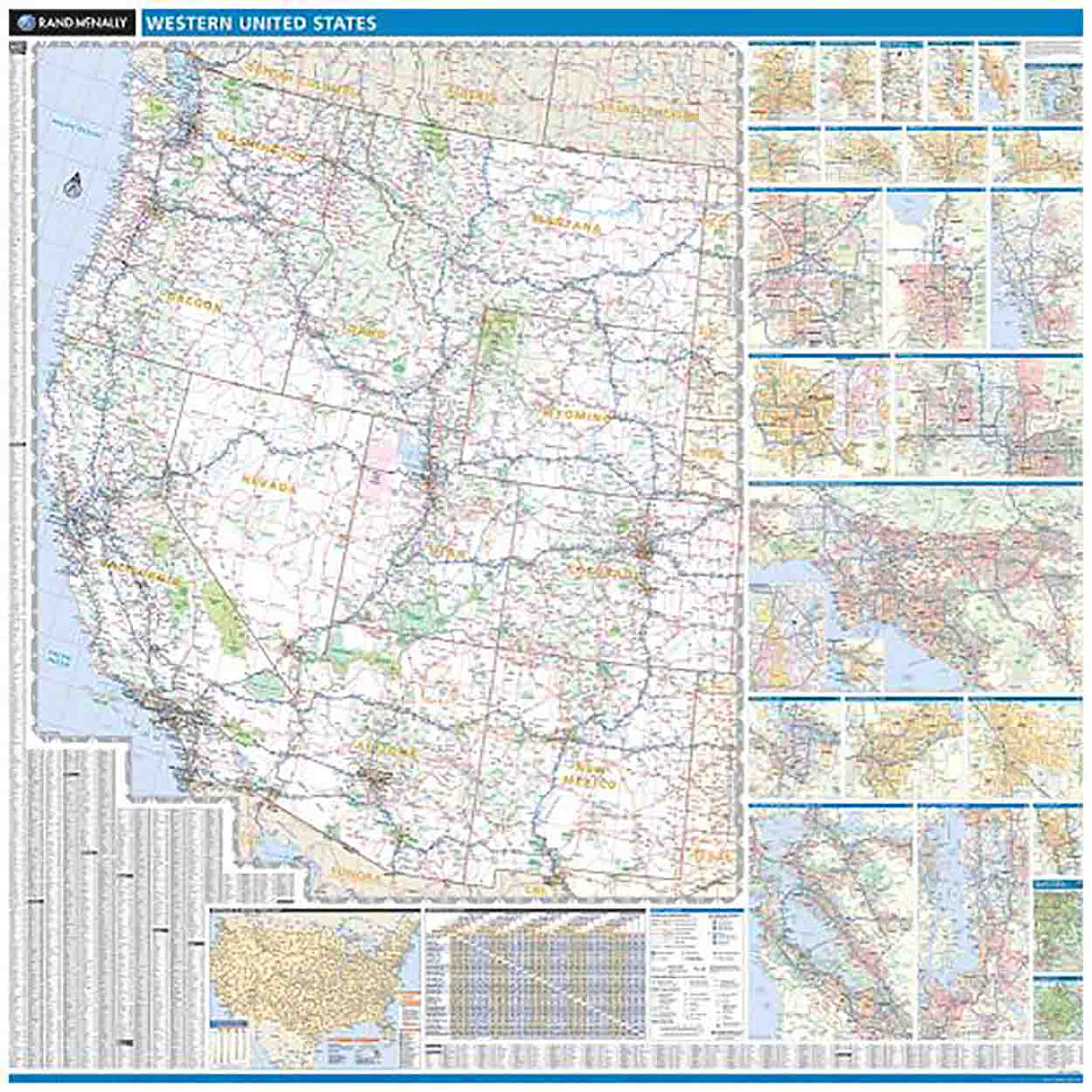 Western US Wall Map by Rand McNally