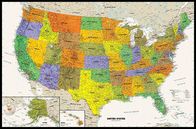 USA Contemporary Wall Map by Globe Turner