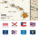 USA Contemporary Wall Map with Flags by Globe Turner