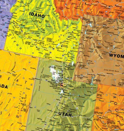 USA Contemporary Wall Map with Flags by Globe Turner