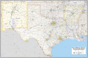 South-Central US Wall Map by Topographic Maps