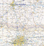 South-Central US Wall Map by Topographic Maps