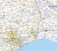 South-Central US Wall Map by Topographic Maps