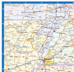 Southeast US Wall Map by Topographic Maps