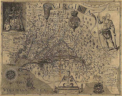 Virginia, discovered and discribed by Captayn John Smith, 1606; graven by William Hole