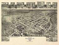 Birds eye view of Franklin, Virginia by T. M. Fowler, 1907