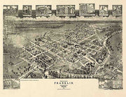 Birds eye view of Franklin, Virginia by T. M. Fowler, 1907