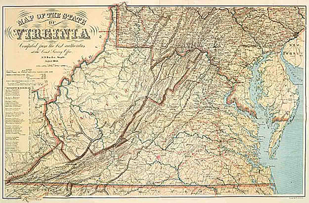 Map of the state of Virginia, 1863
