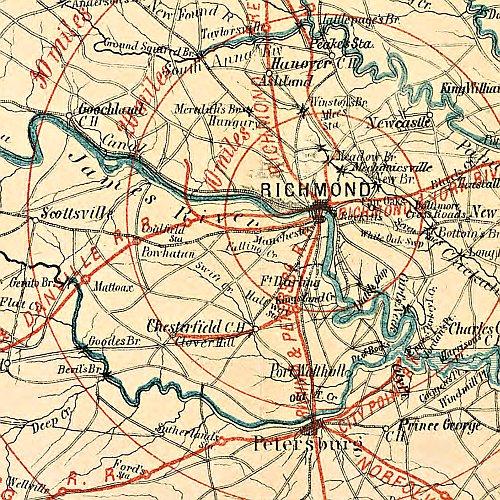Map of the state of Virginia, 1863