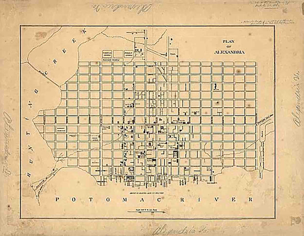 Plan of Alexandria, Virginia, 1862