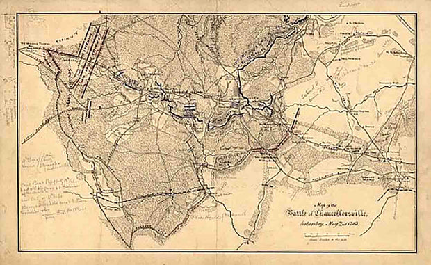 Map of the battle of Chancellorsville, Saturday, May 2nd 1863
