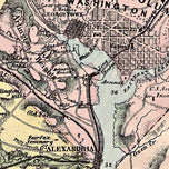 Topographical map of Virginia between Washington and Manassas Junction