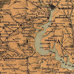 The Seat of War: Birds eye view of Virginia, Maryland, Delaware and the District of Columbia by J. Schedler