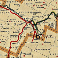 Coffin's new rail-road map of Vermont, 1896