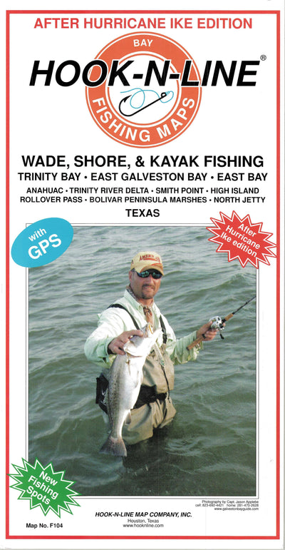 Wade Fishing Map of East Galveston Bay Area by Hook-N-Line