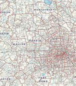 Roadways of Southeast Texas Wall Map with Zip Codes by Key Maps Inc.