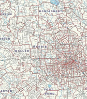 Roadways of Southeast Texas Wall Map with Zip Codes by Key Maps Inc.