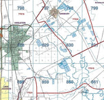Galveston County Wall Map with Zip Codes by Key Maps Inc.