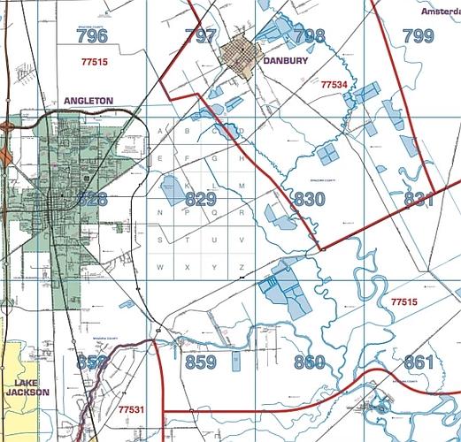 Galveston County Wall Map with Zip Codes by Key Maps Inc.