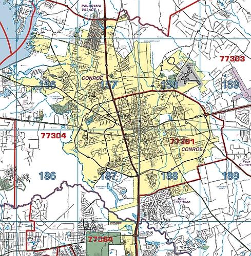 Montgomery County Wall Map with Zip Codes by Key Maps Inc.