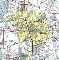Montgomery County Wall Map with Zip Codes by Key Maps Inc.