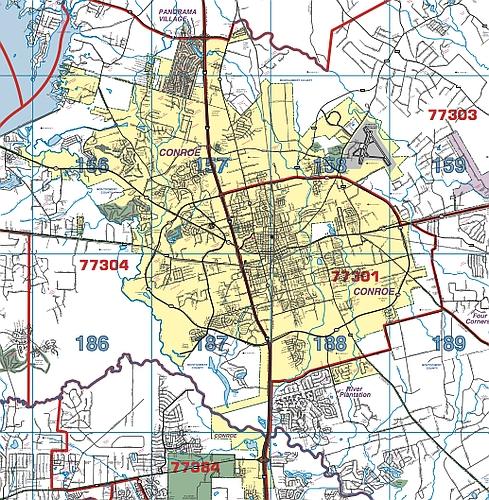Montgomery County Wall Map with Zip Codes by Key Maps Inc.
