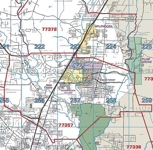 Montgomery County Wall Map with Zip Codes by Key Maps Inc.