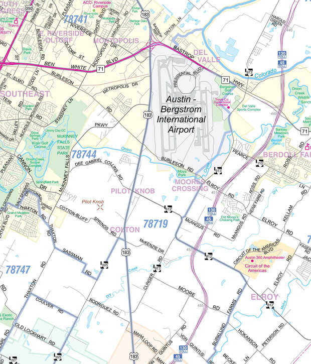 Austin Regional Area Major Arterial Wall Map