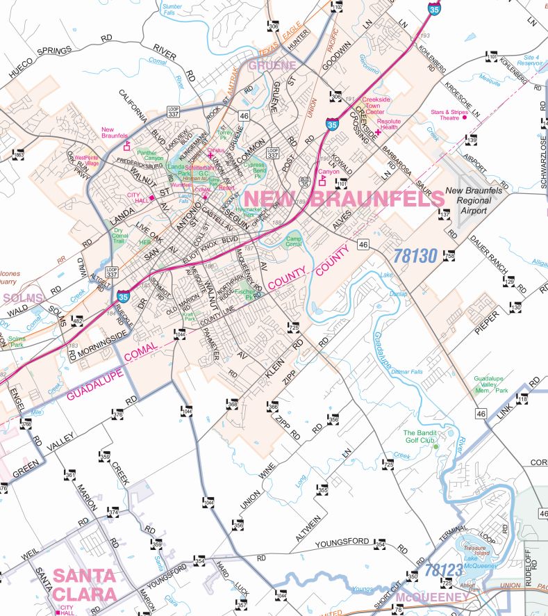 San Antonio Regional Area Major Arterial Wall Map