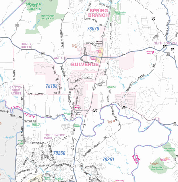 San Antonio Regional Area Major Arterial Wall Map