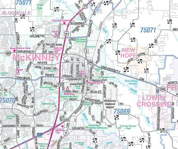 Collin County Major Arterial Wall Map