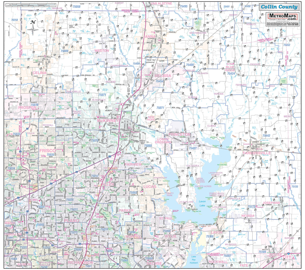 Collin County Major Arterial Wall Map