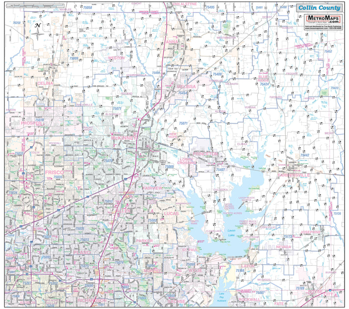 Collin County Major Arterial Wall Map – Texas Map Store