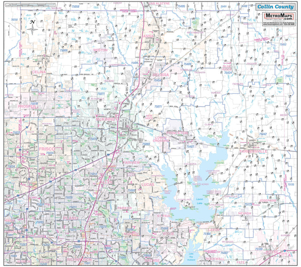 Collin Map Collin County Major Arterial Wall Map – Texas Map Store