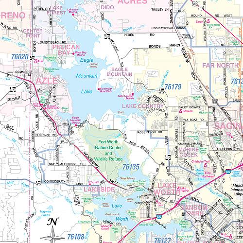 Tarrant County Major Arterial Wall Map