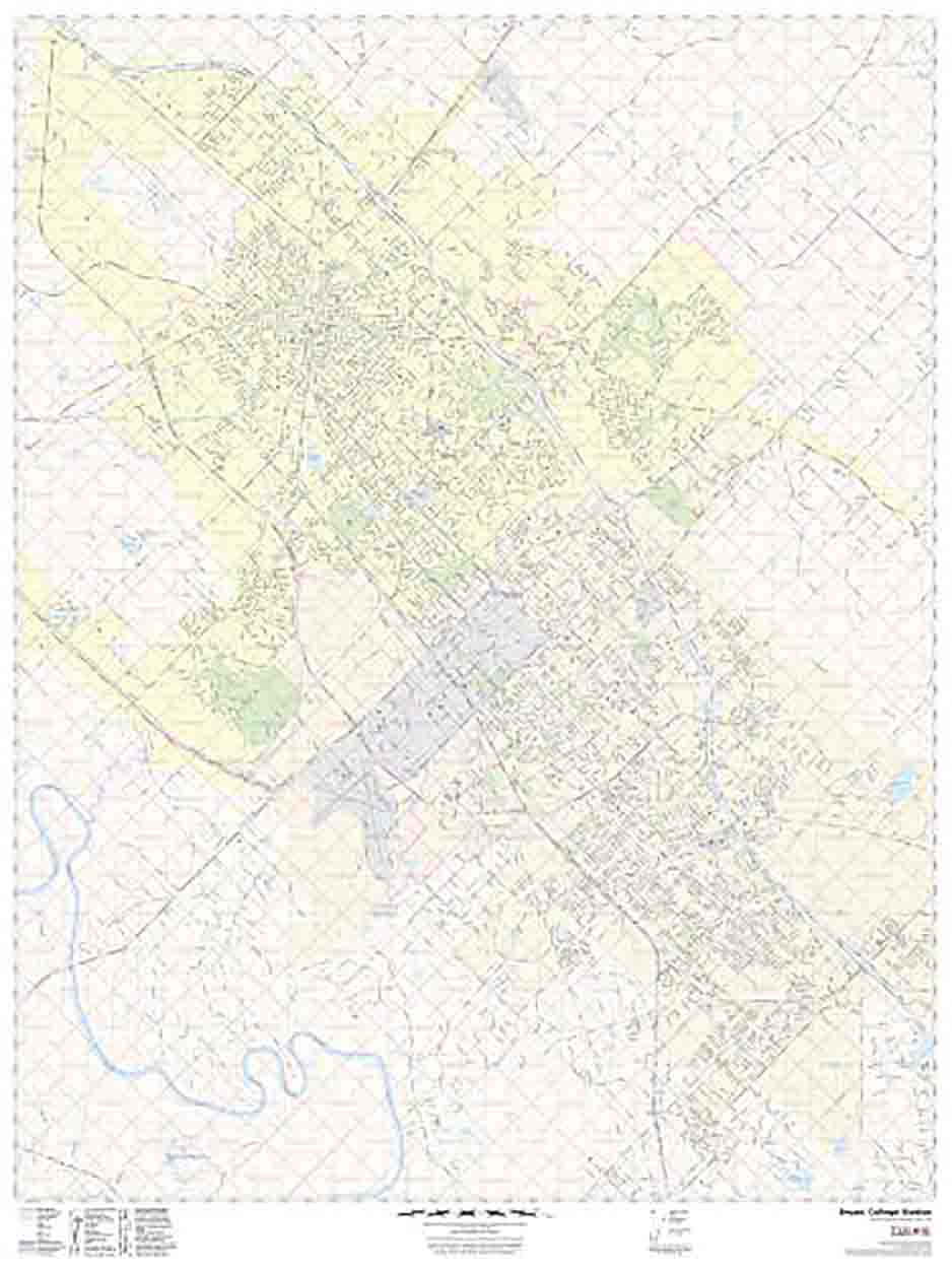 Bryan/College Station Wall Map by Map Sherpa