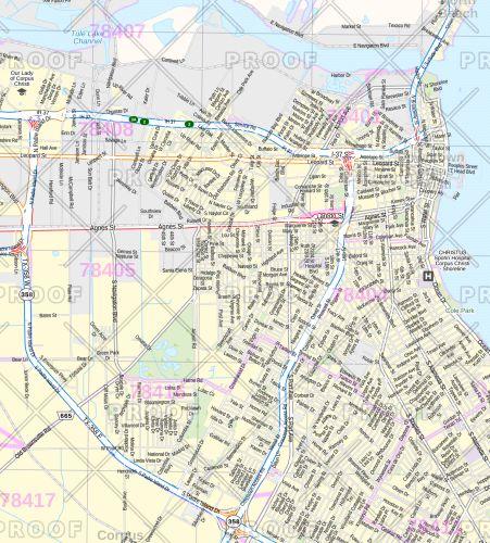 Corpus Christi Wall Map by Map Sherpa