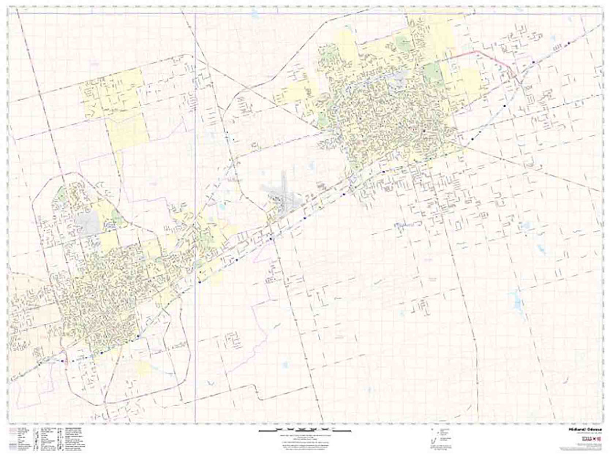Midland Odessa Wall Map by Map Sherpa