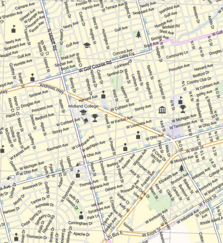 Midland Odessa Wall Map by Map Sherpa